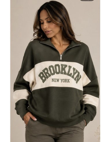 Suéter mujer Brooklyn cuello cremallera