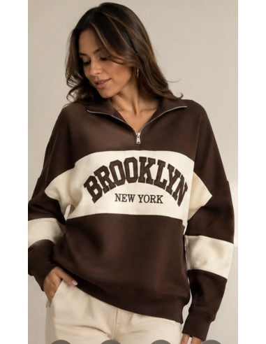 Suéter mujer Brooklyn cuello cremallera